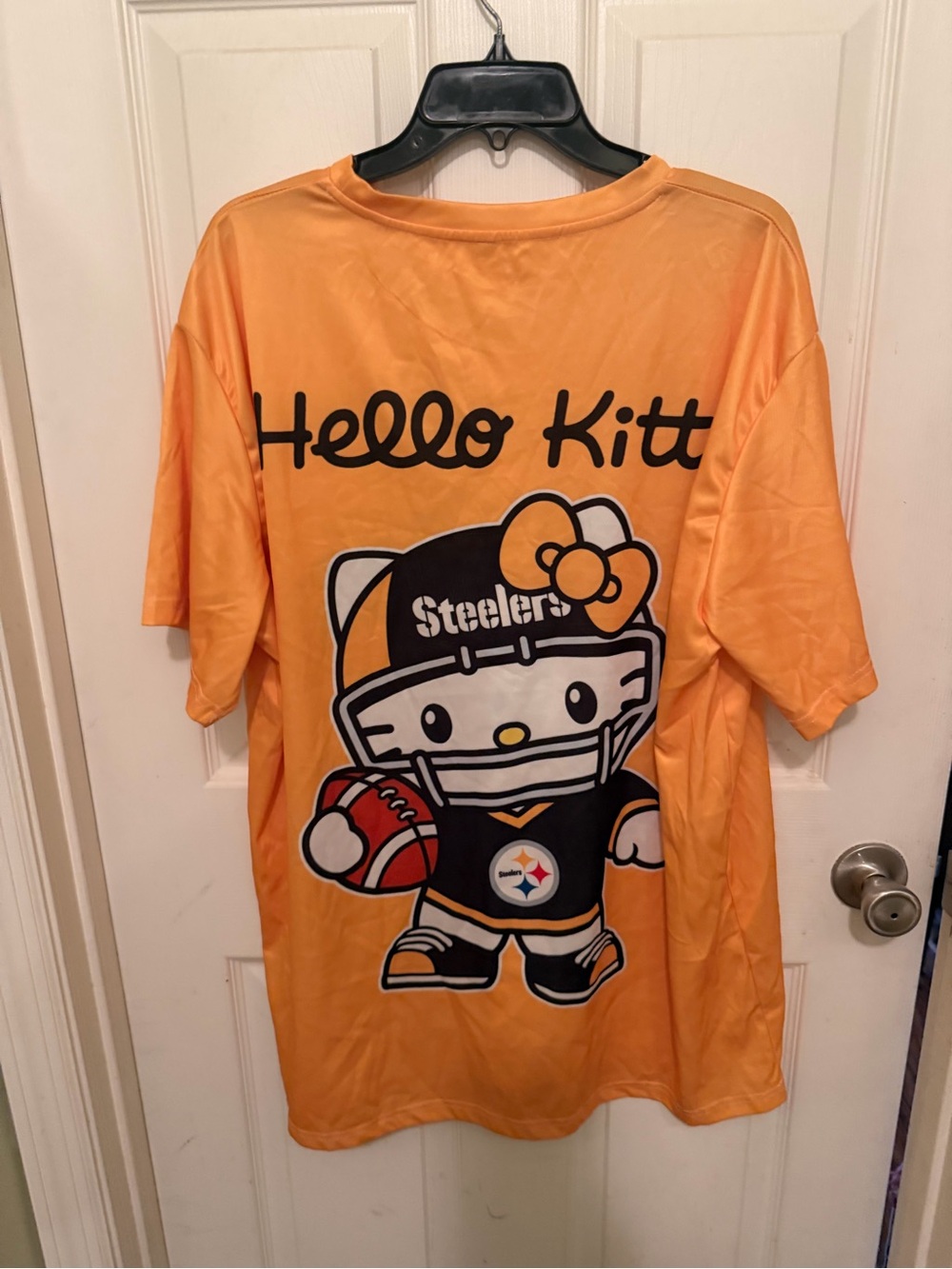 Hello Kitty  Steelers Short Sleeve Tee - Yellow